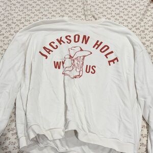 Jackson Hole White Crew Neck Sweater